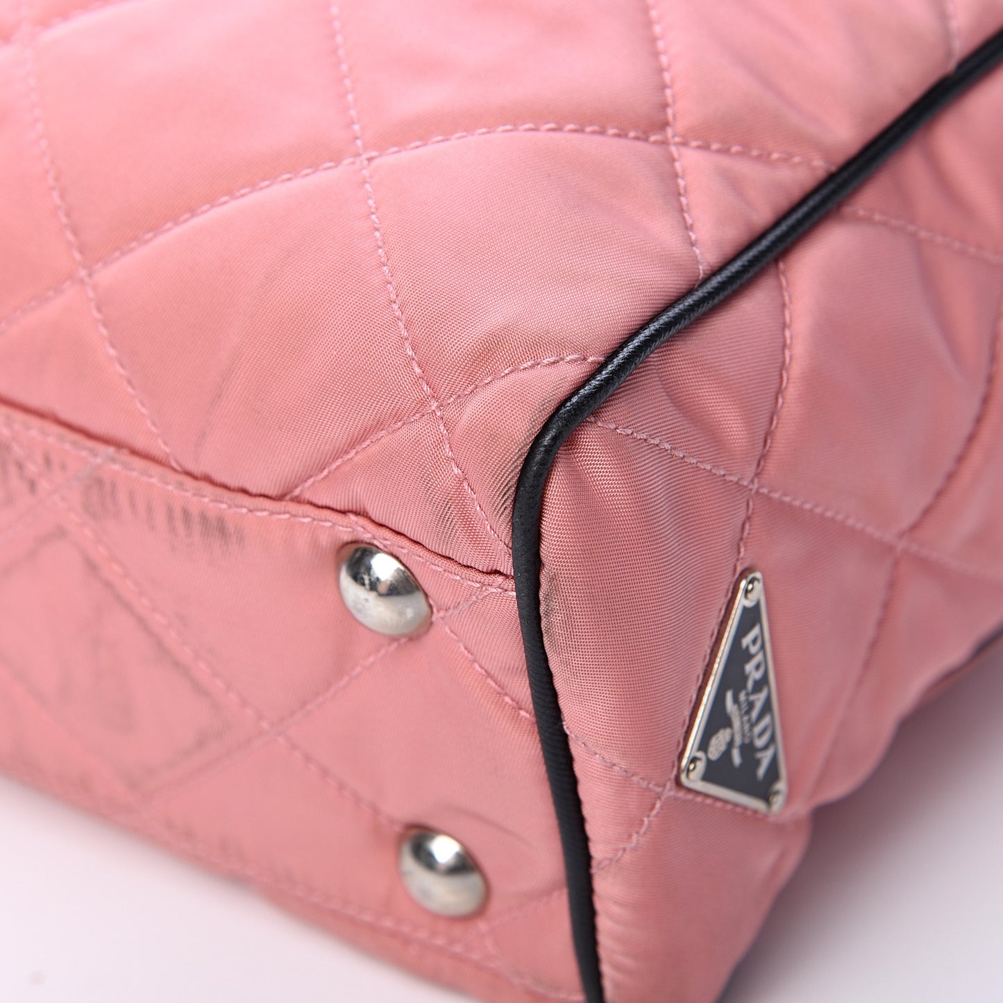 Tessuto Nylon Quilted Shoulder Bag Rosa Black