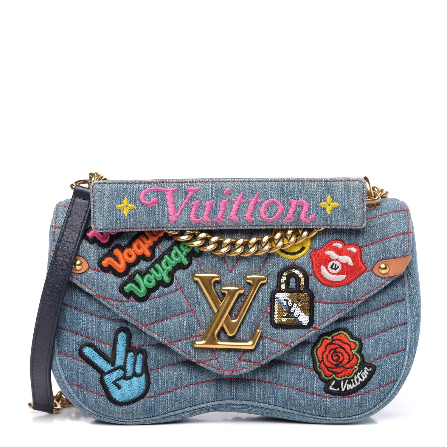 Louis Vuitton Denim New Wave Chain MM Blue 1 of 12