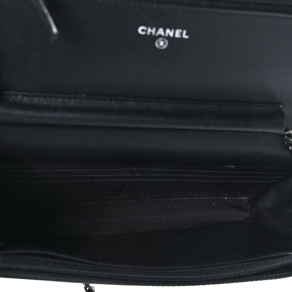 Chanel Lambskin Chevron Quilted Wallet On Chain WOC So Black 6 of 10