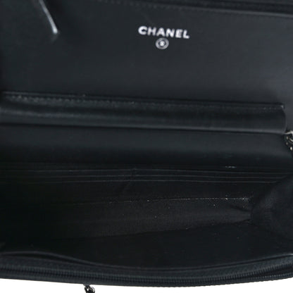 Chanel Lambskin Chevron Quilted Wallet On Chain WOC So Black 6 of 10