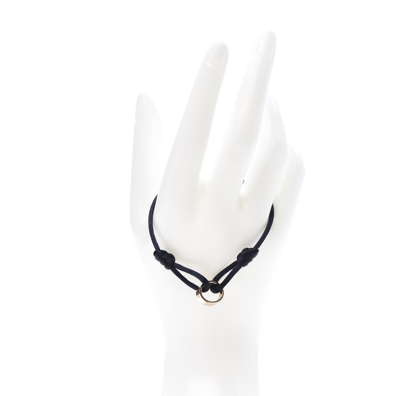 Cartier 18K Pink Gold Diamond Charity LOVE Adjustable Cord Bracelet Blue 2 of 6