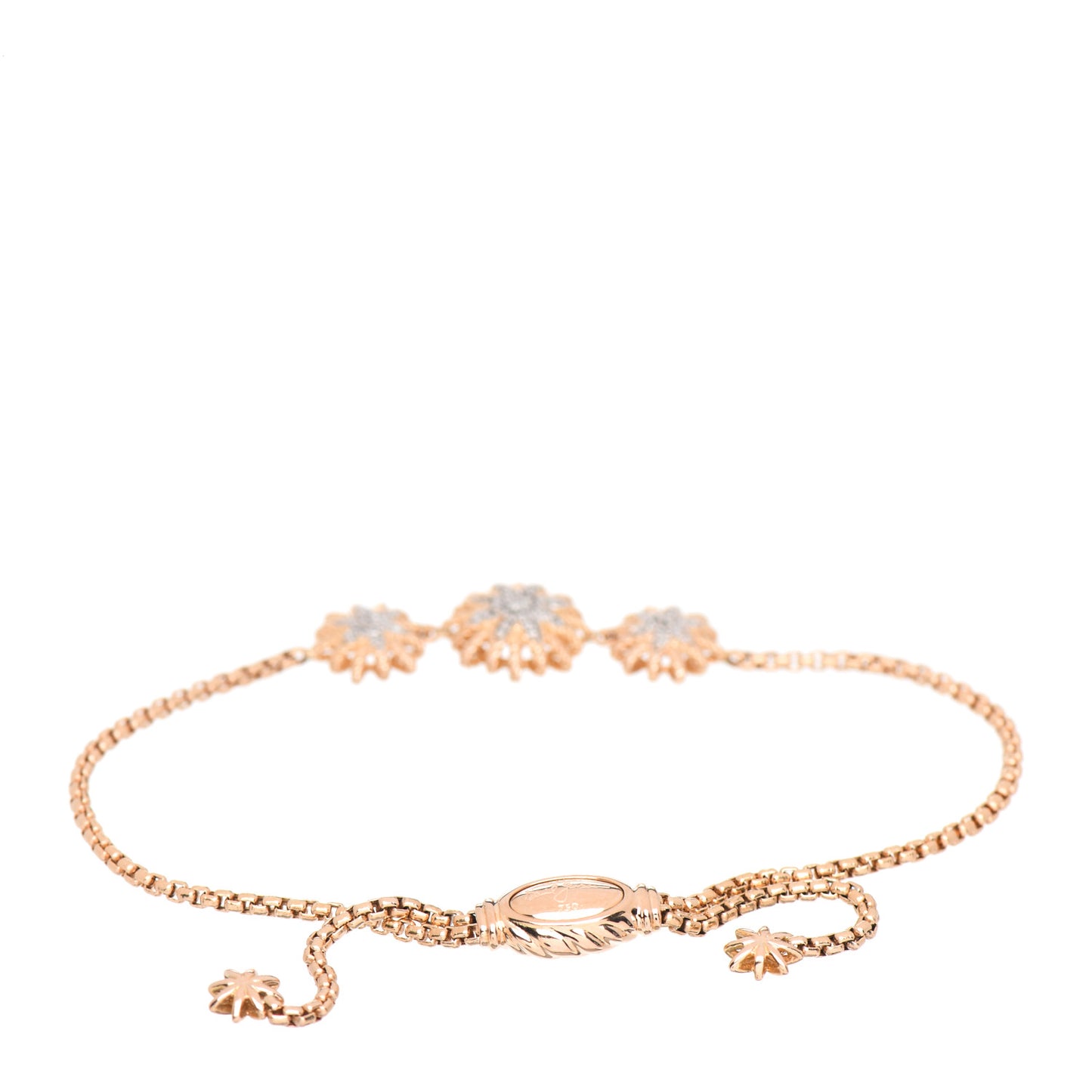 18K Rose Gold Diamond Starburst Adjustable Bracelet