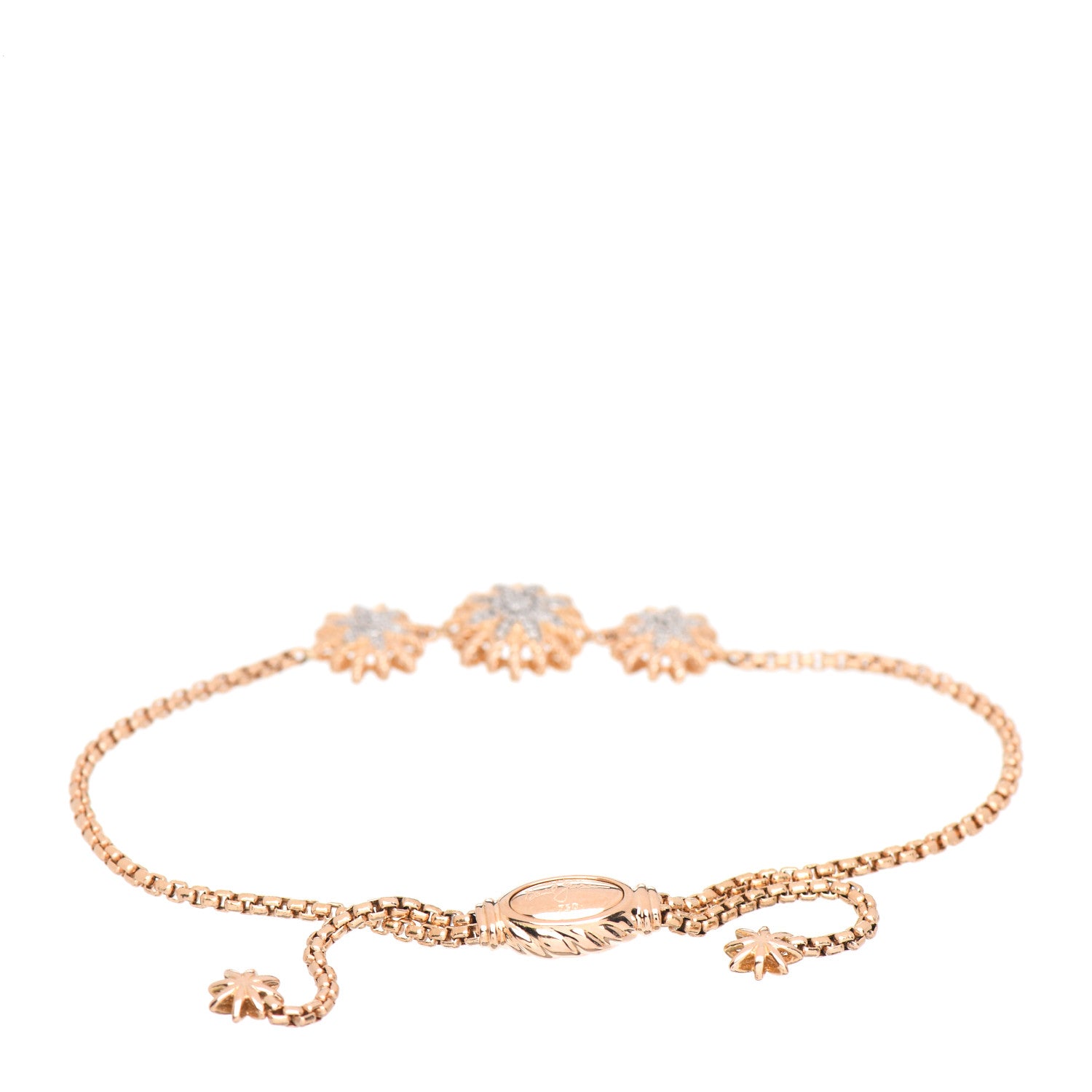 David Yurman 18K Rose Gold Diamond Starburst Adjustable Bracelet 3 of 4