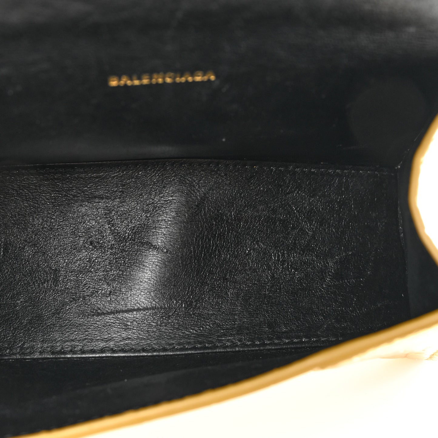 Metallic Calfskin Crocodile Embossed Hourglass Top Handle Bag XS Gold