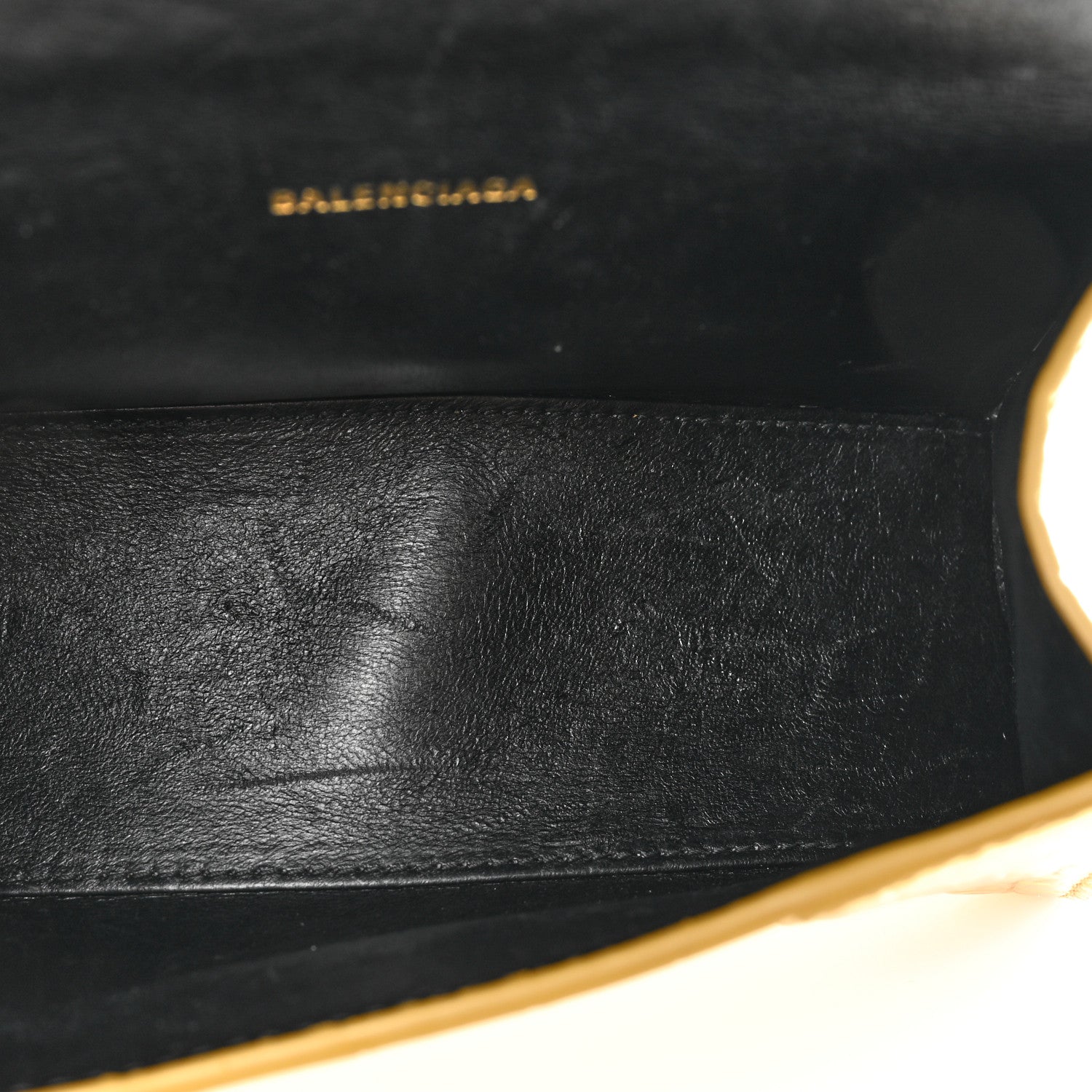 Balenciaga Metallic Calfskin Crocodile Embossed Hourglass Top Handle Bag XS Gold 9 of 16