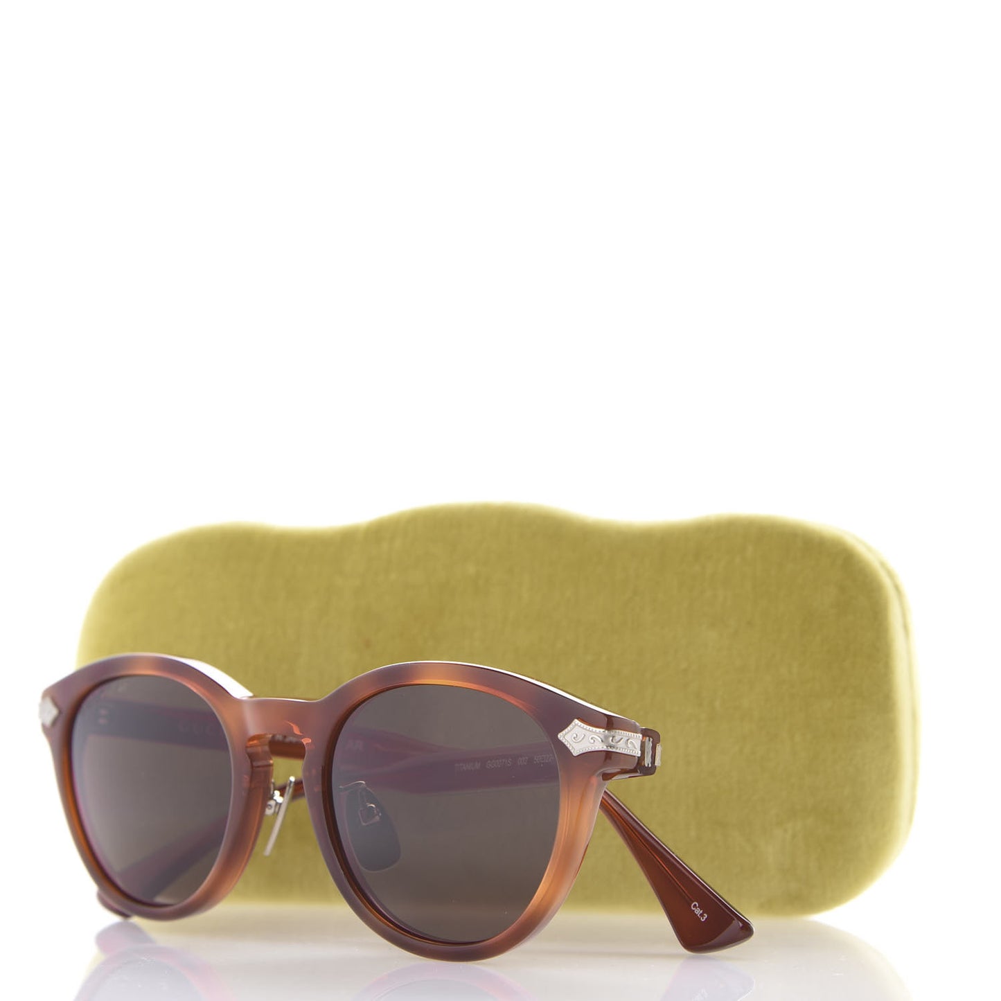 Acetate Round Metal Sunglasses GG0071S Havana