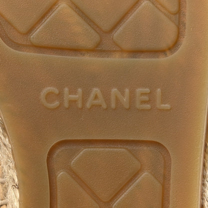 Chanel Lambskin CC Espadrilles 39 Beige Black 7 of 11