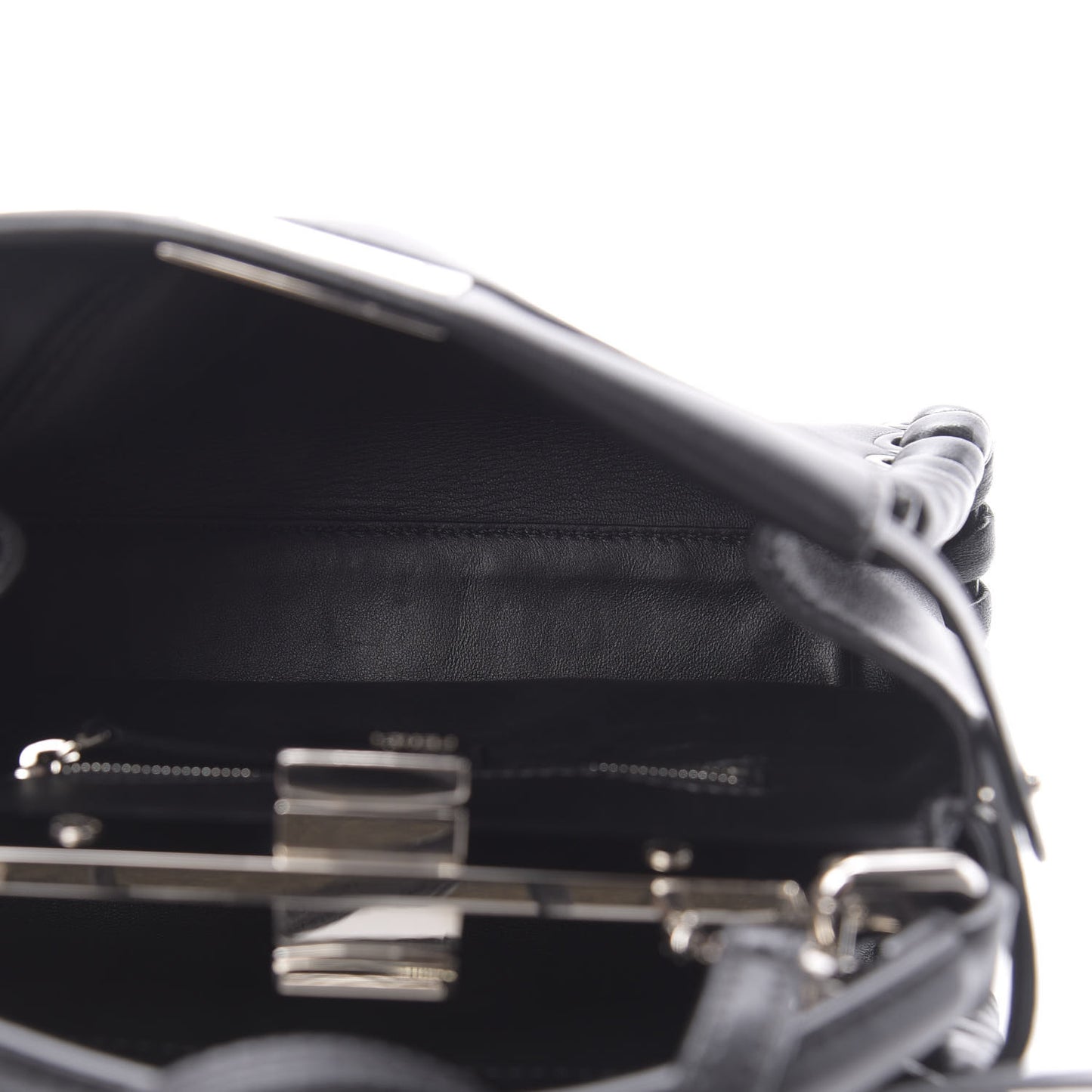 Nappa Lace Up Mini Peekaboo Iconic Satchel Black