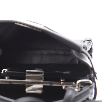 Fendi Nappa Lace Up Mini Peekaboo Iconic Satchel Black 6 of 11