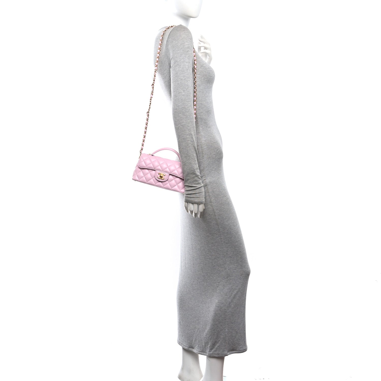 Chanel Lambskin Quilted Mini Flap Top Handle Bag Light Pink 2 of 11