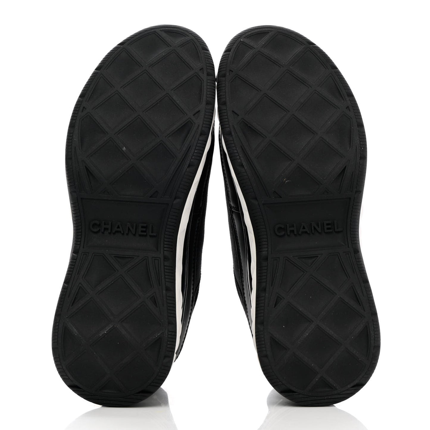 Velvet Calfskin Mixed Fibers CC Sneakers 36.5 Black