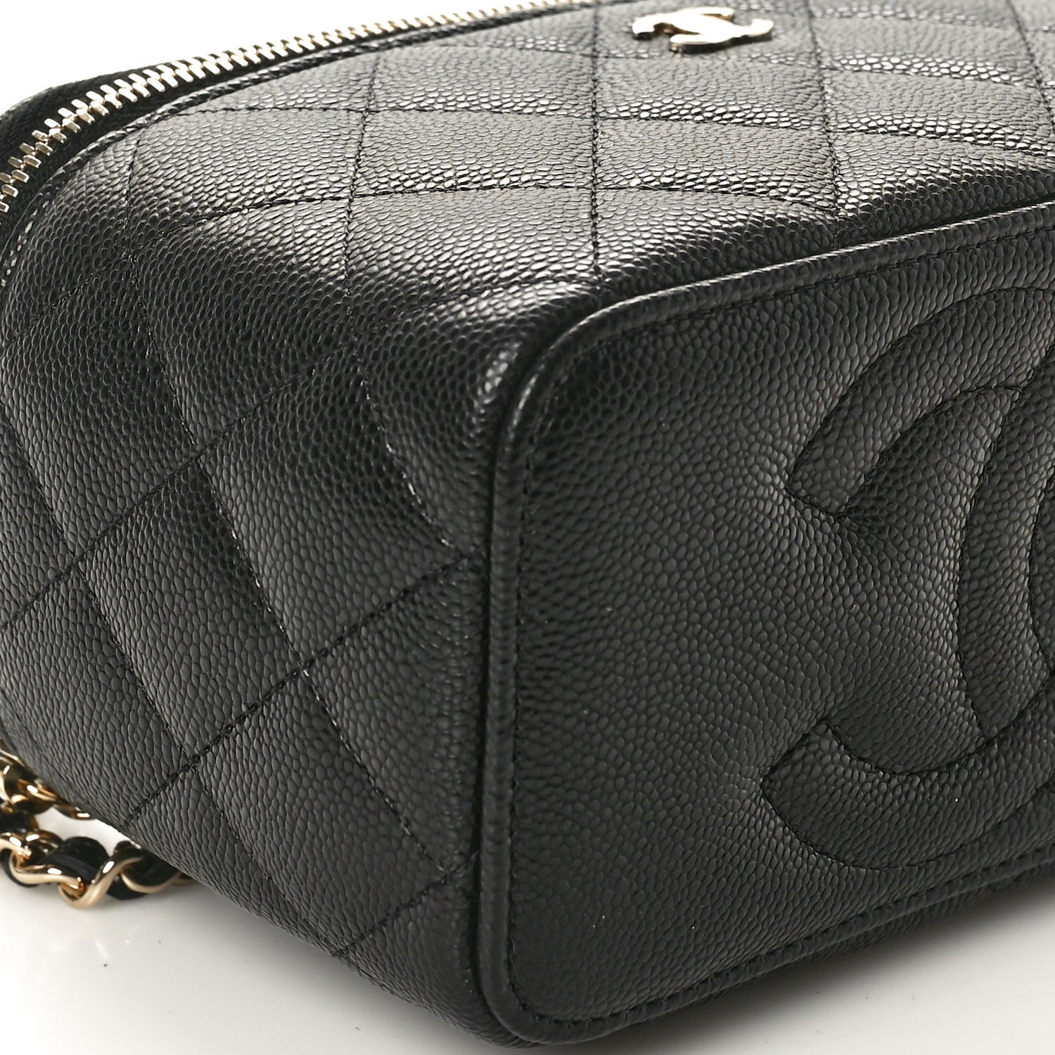 Chanel Caviar Quilted Small Vanity Case With Chain Black 9 of 11
