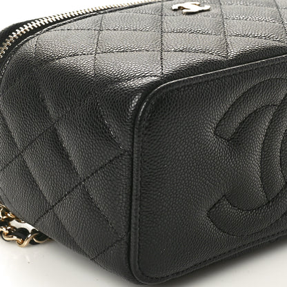 Chanel Caviar Quilted Small Vanity Case With Chain Black 9 of 11