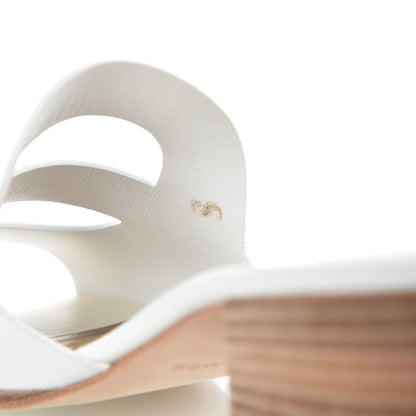 Hermes Calfskin Mona Sandals 37 White 9 of 10