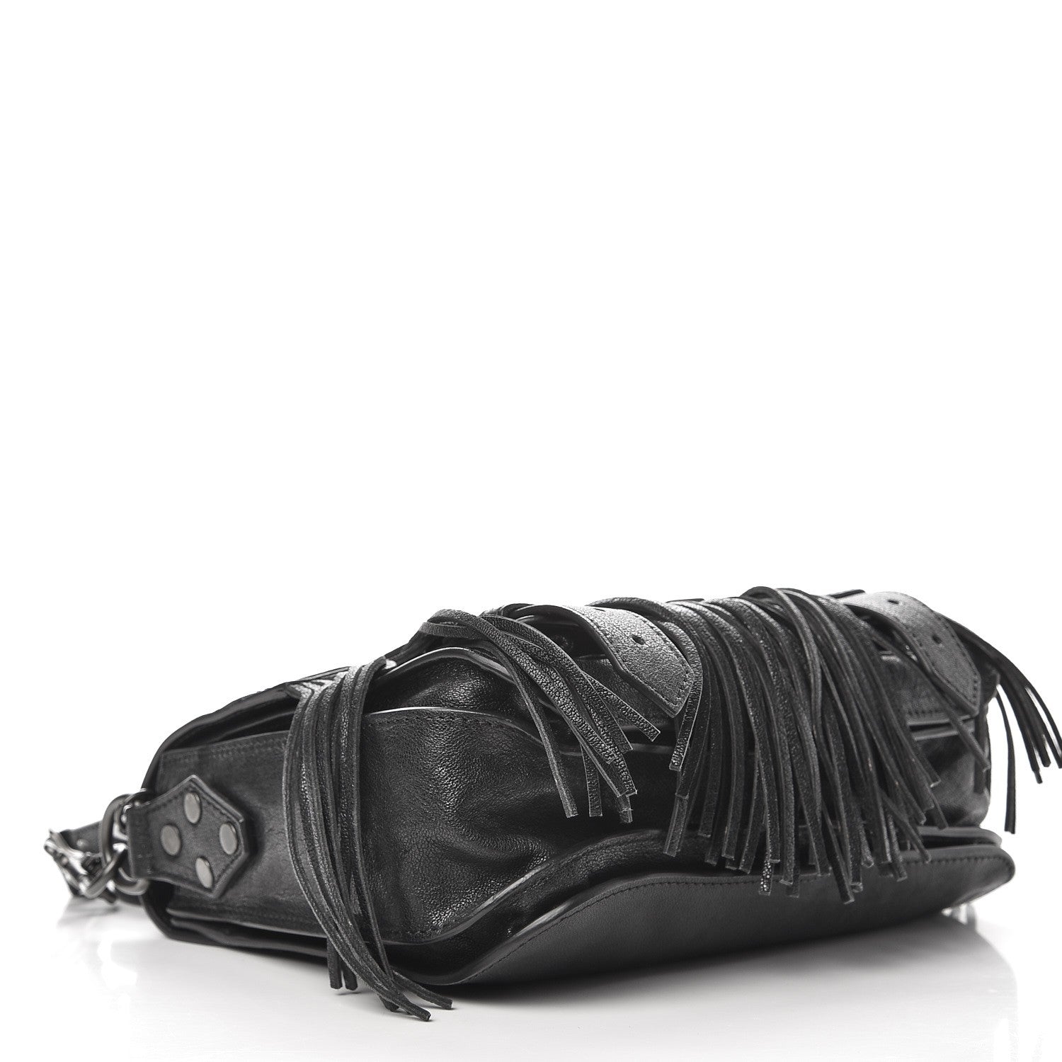 Proenza Schouler Lambskin Fringe PS1 Crossbody Pouch Black 4 of 7