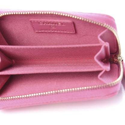 Chanel Caviar Quilted Zip Coin Purse Pink 5 of 8