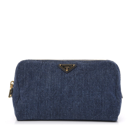 Prada Denim Cosmetic Pouch Bleu 1 of 8