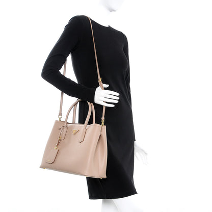 Prada Saffiano Cuir Medium Double Bag Cammeo 2 of 12