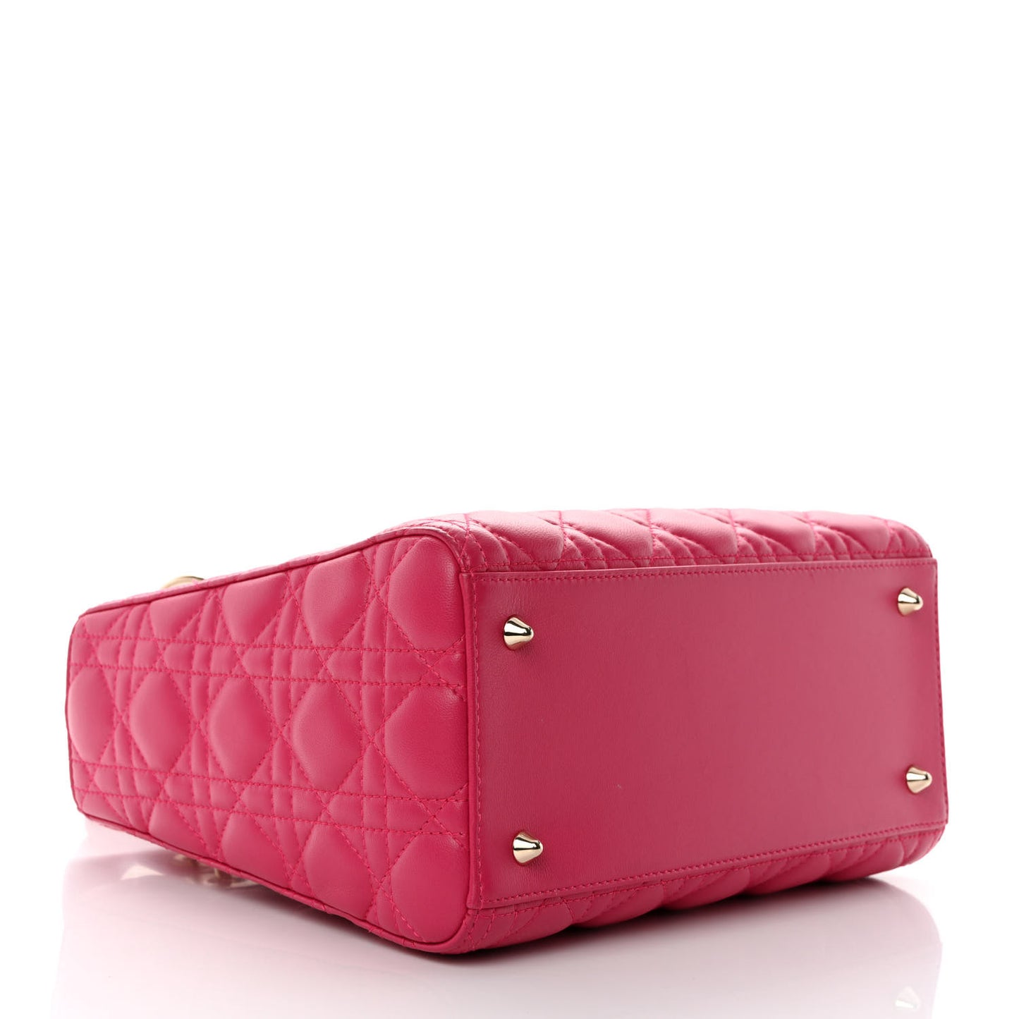 Lambskin Cannage Medium Lady Dior Fuchsia