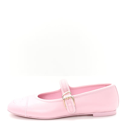 Chanel Lambskin Mary Jane Flats 36 Light Pink 1 of 9