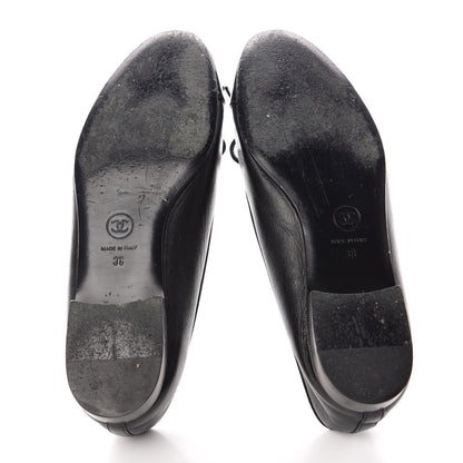 Chanel Lambskin Patent CC Cap Toe Ballerina Flats 36 Black 7 of 12