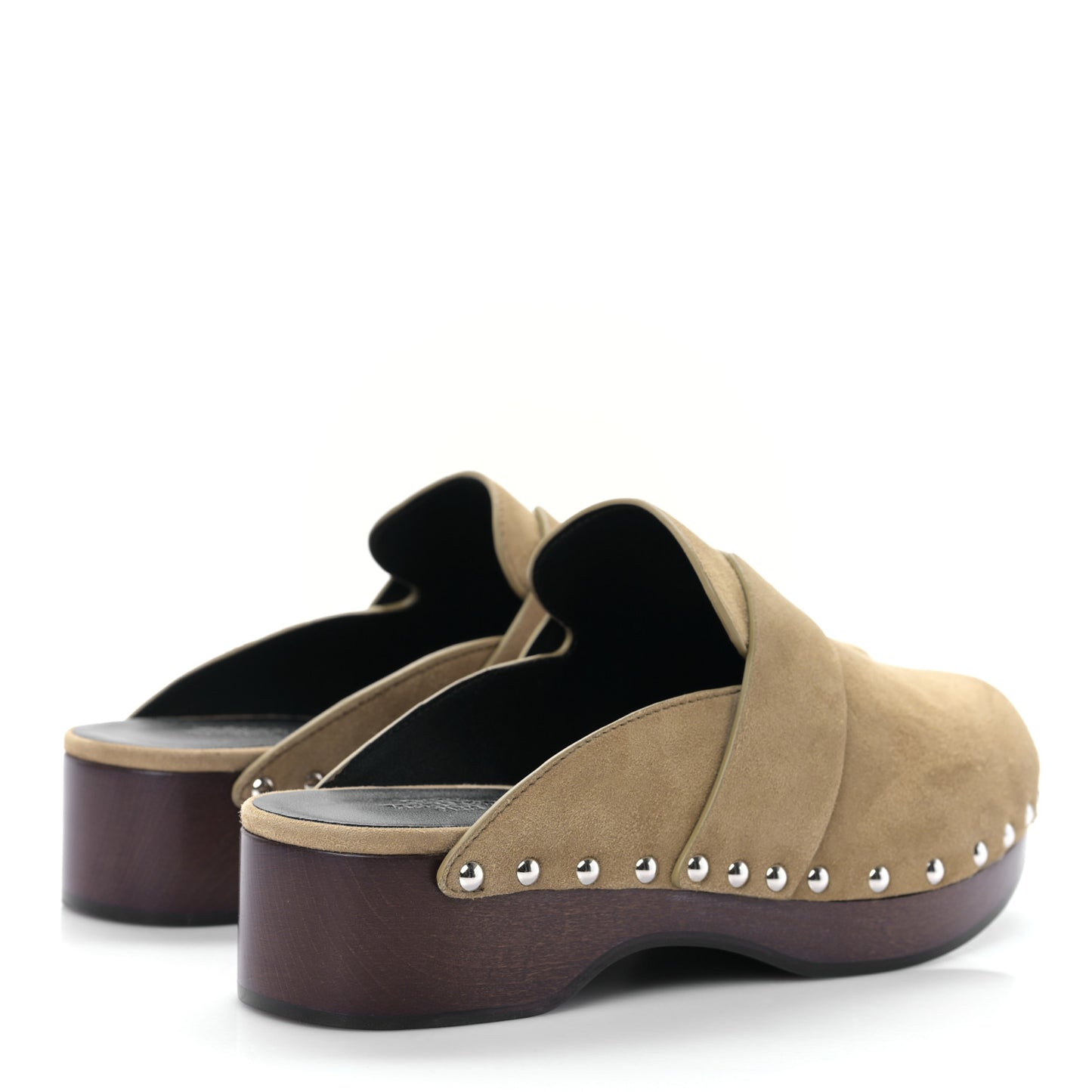 Suede Goatskin Calya Mules 36 Beige Gobi