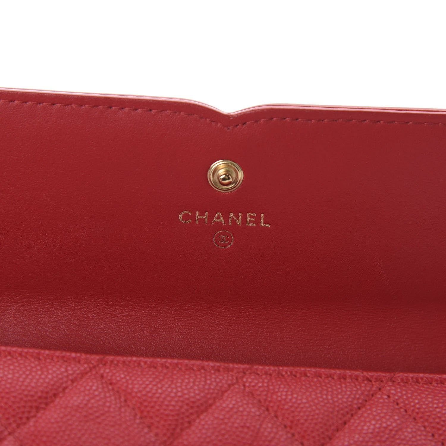 Chanel Caviar Quilted Large Filigree Gusset Flap Wallet Red 5 of 12