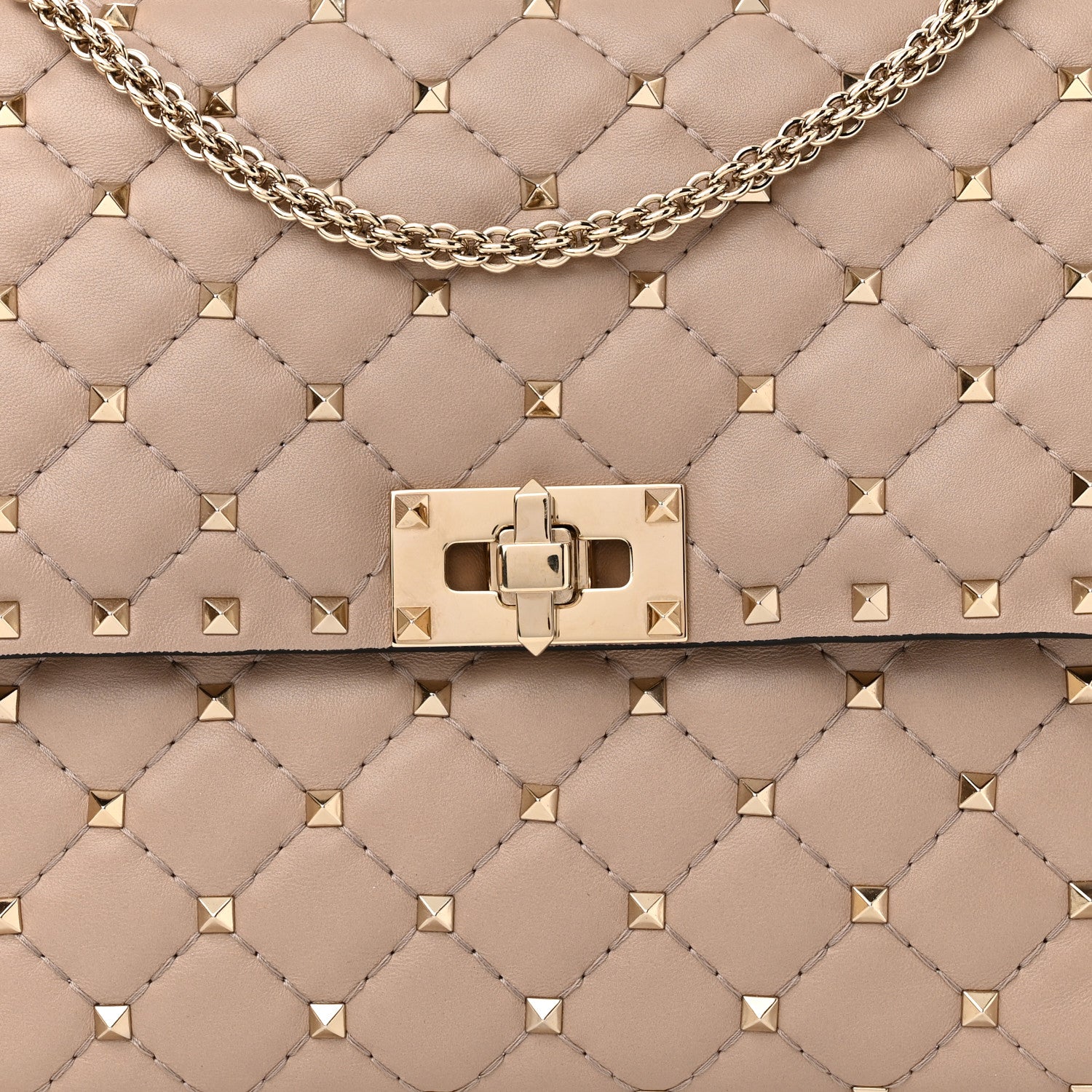 Valentino Garavani Nappa Large Rockstud Spike Shoulder Bag Poudre 7 of 13
