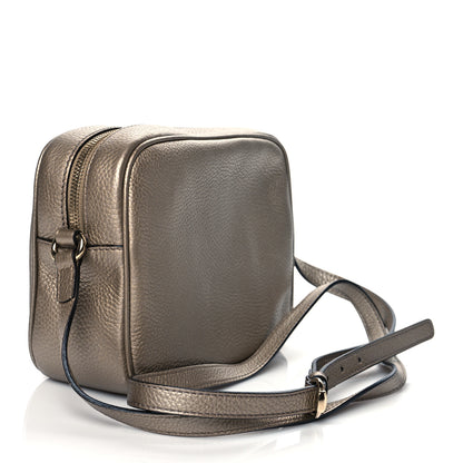 Gucci Metallic Pebbled Calfskin Small Soho Disco Bag Golden Beige 3 of 12
