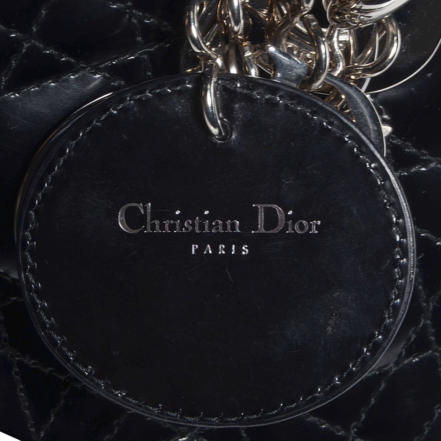 Patent Cannage Medium Lady Dior Black