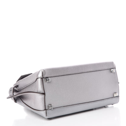 MCM Metallic Pebbled Calfskin Medium Milla Backpack Silver 6 of 11