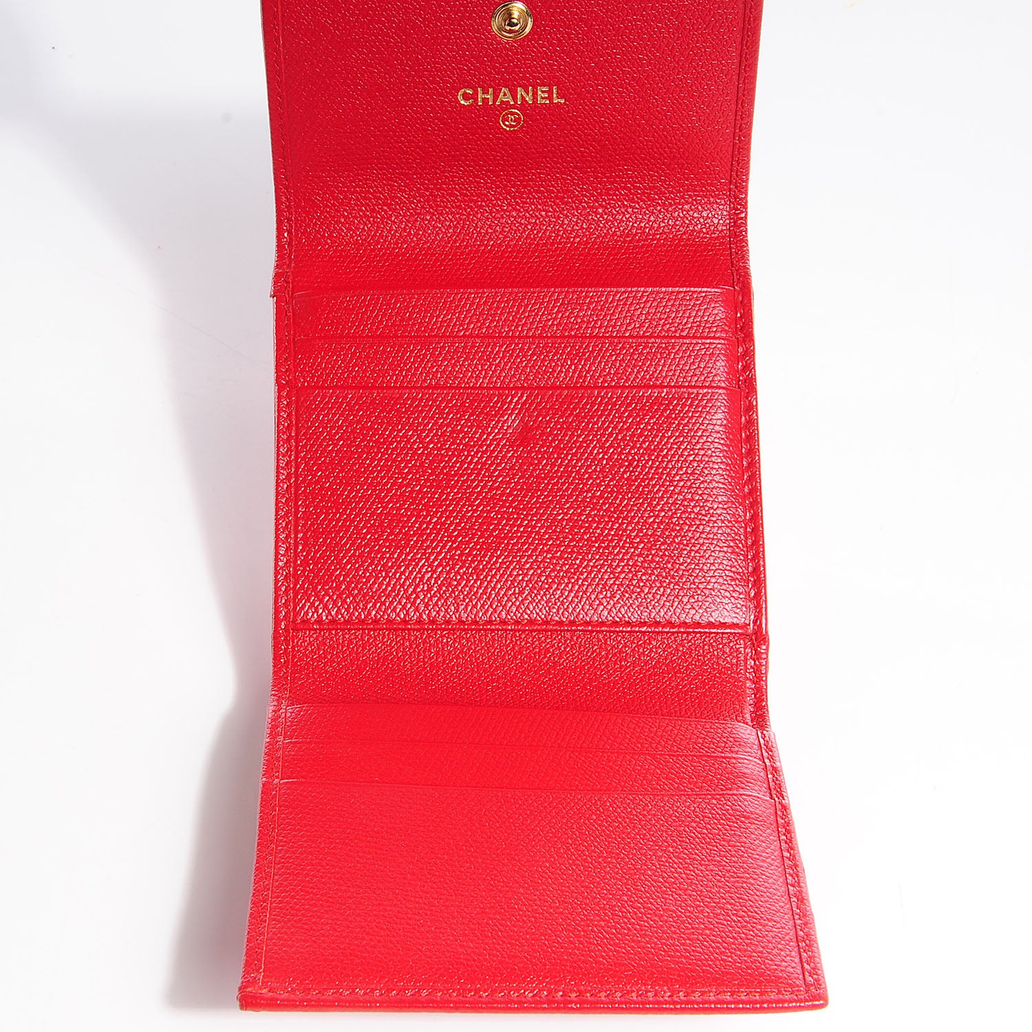 Chanel Leather CC Button Compact Wallet Red 6 of 7