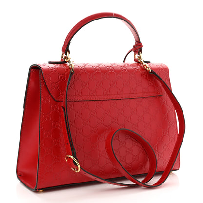Gucci Guccissima Signature Medium Padlock Top Handle Bag Hibiscus Red 3 of 11