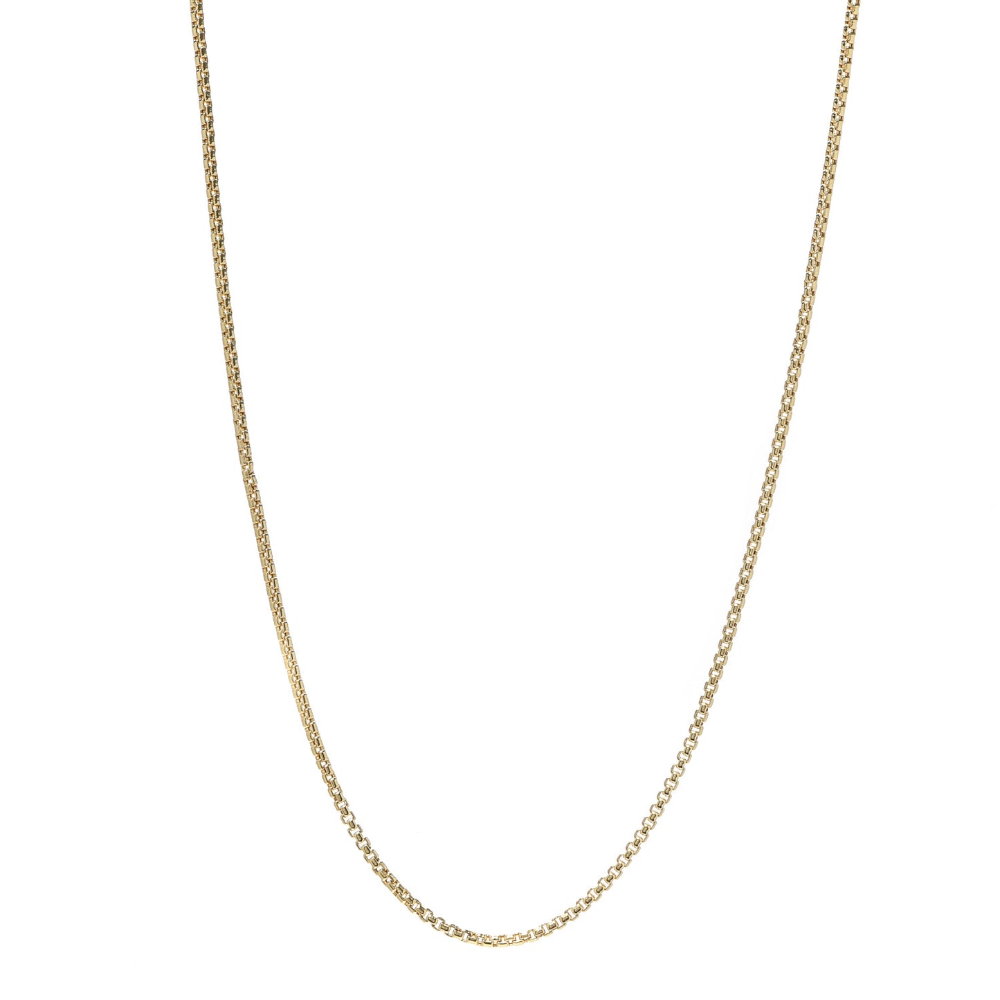 18K Yellow Gold 1.7mm Box Chain Necklace 16"