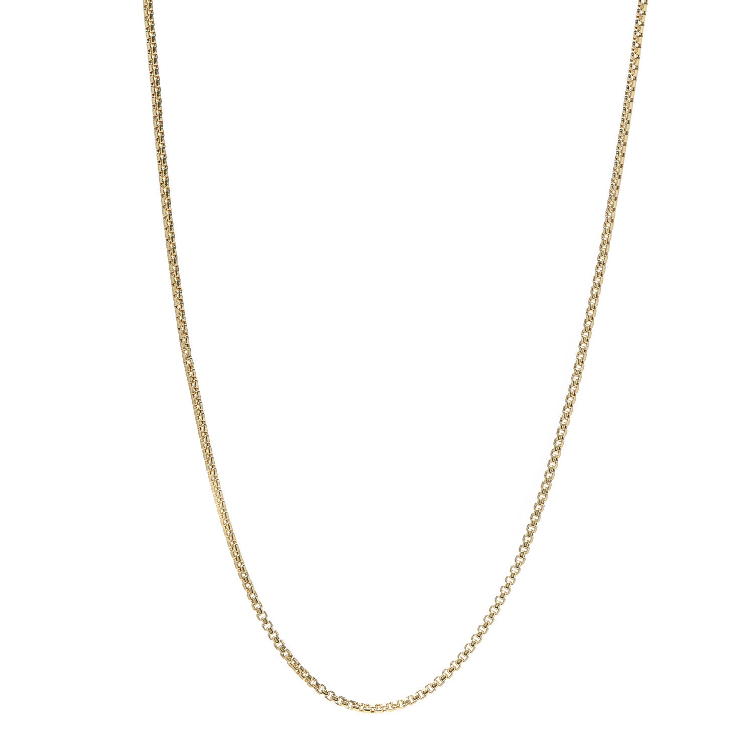 David Yurman 18K Yellow Gold 1.7mm Box Chain Necklace 16" 1 of 5