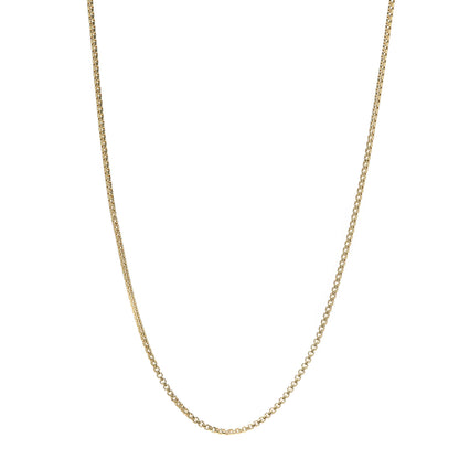David Yurman 18K Yellow Gold 1.7mm Box Chain Necklace 16" 1 of 5