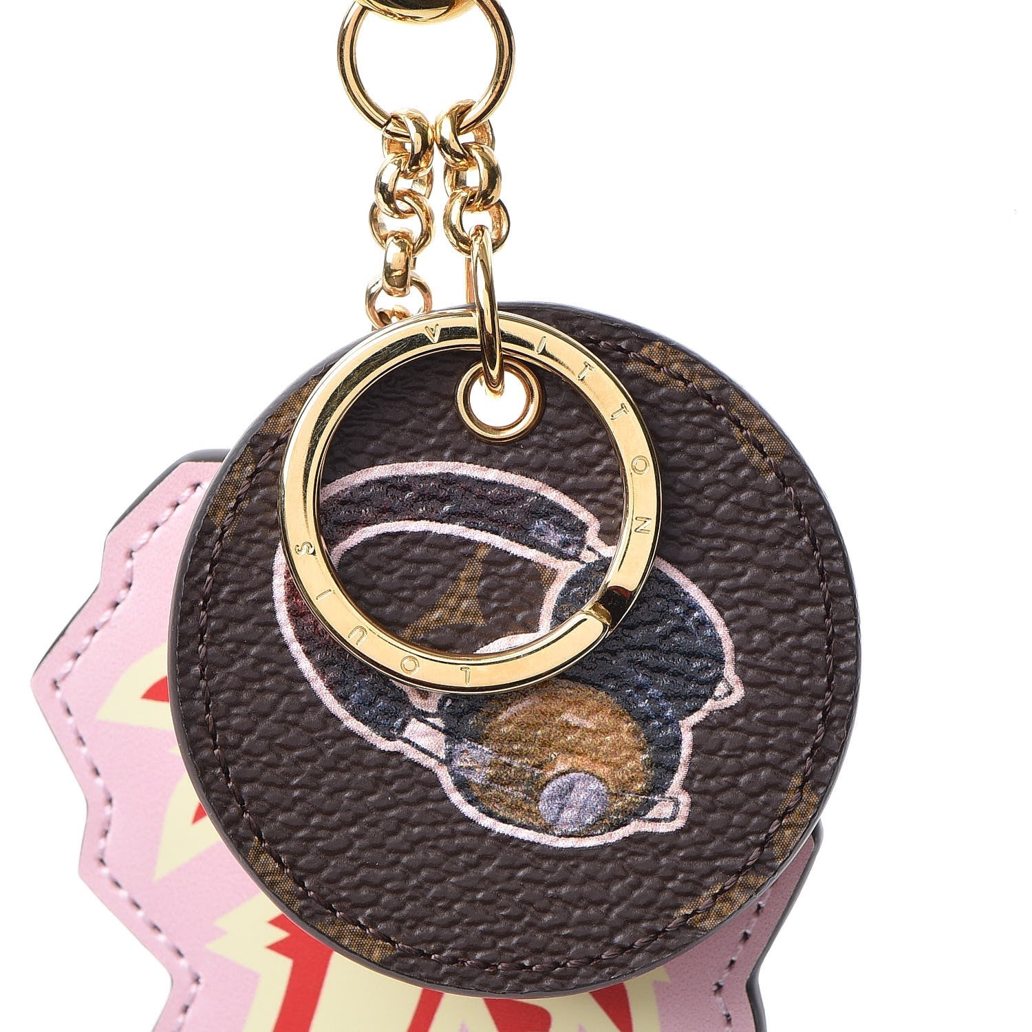 Louis Vuitton Calfskin Monogram World Tour Bag Charm Key Holder 4 of 7