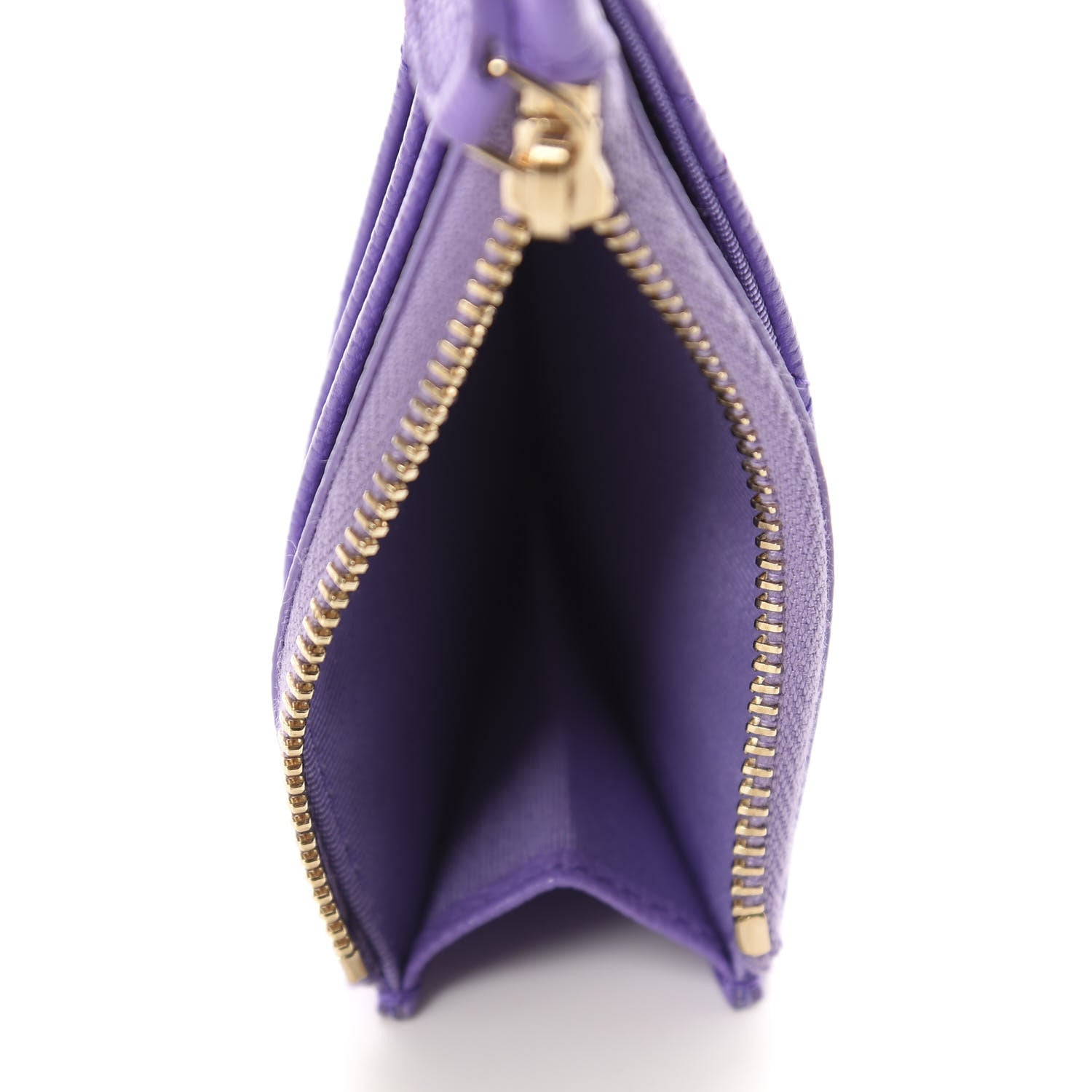 Chanel Caviar Quilted CC Zip Card Holder Purple 5 of 8