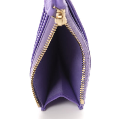 Chanel Caviar Quilted CC Zip Card Holder Purple 5 of 8