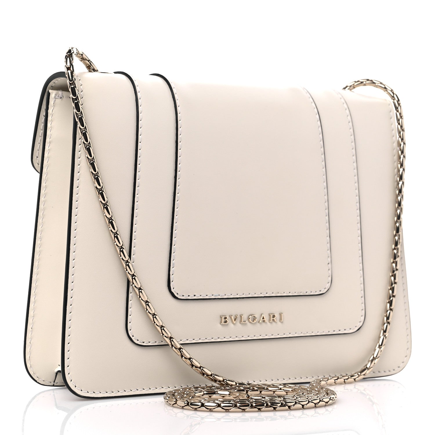 Bulgari Small Serpenti Forever Snake Strap Crossbody Bag White Agate 3 of 9