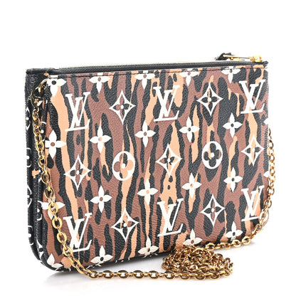 Louis Vuitton Monogram Giant Jungle Pochette Double Zip Black 3 of 10