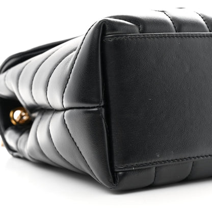 Saint Laurent Calfskin Y Quilted Monogram Small Loulou Chain Satchel Black 10 of 11