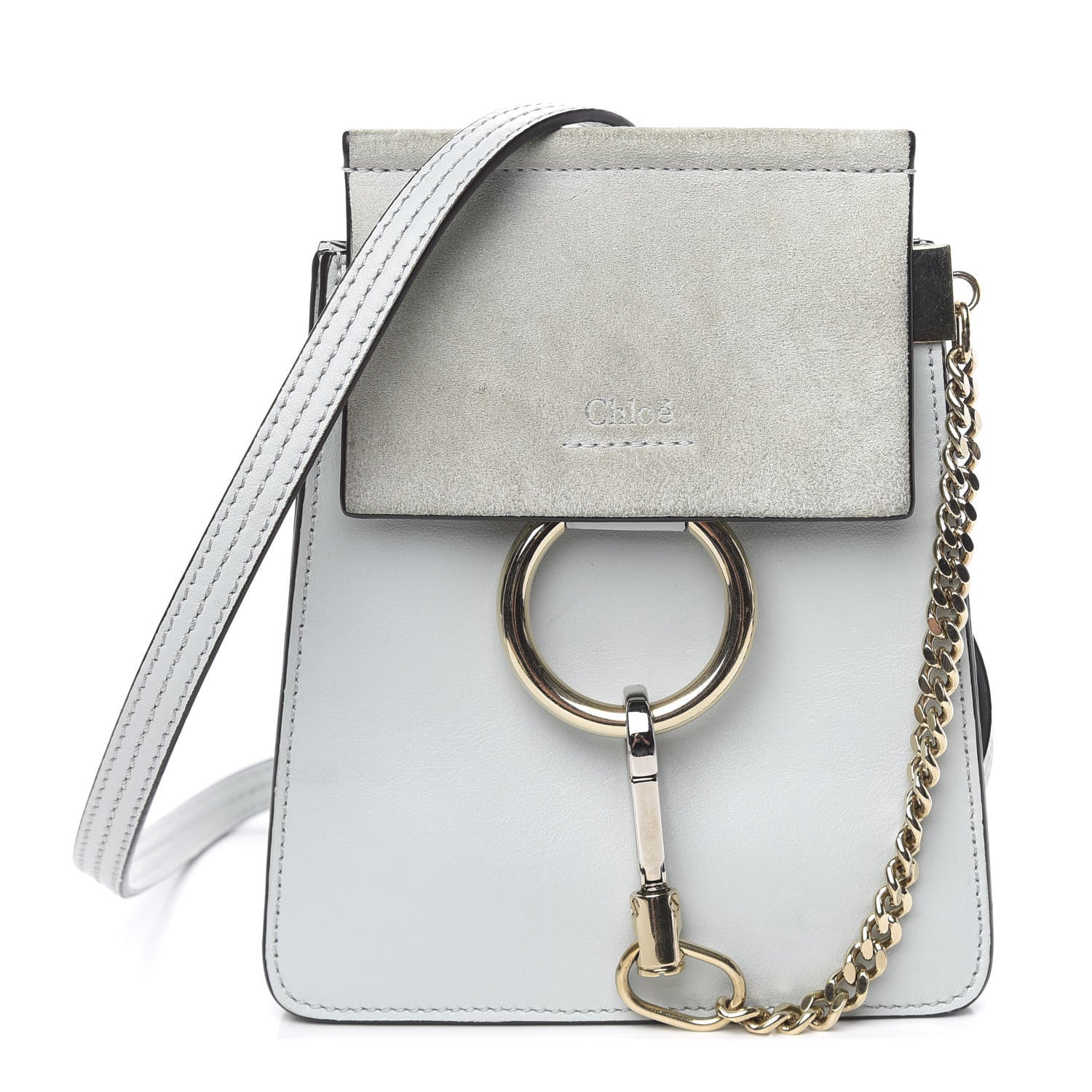 Chloe Suede Calfskin Mini Faye Bracelet Bag Airy Grey 1 of 11