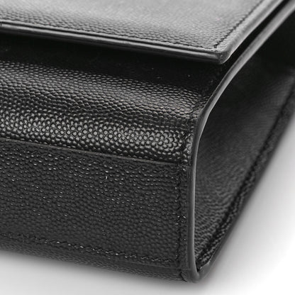 Saint Laurent Grain De Poudre Small Monogram Kate Satchel Black 7 of 7