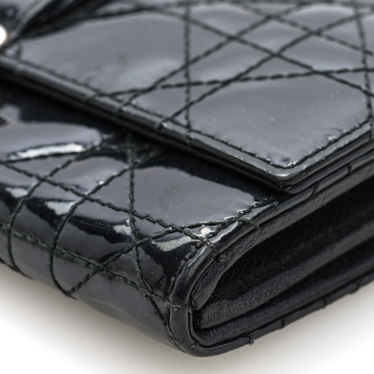 Christian Dior Patent Cannage Miss Dior Chain Wallet Black 10 of 10