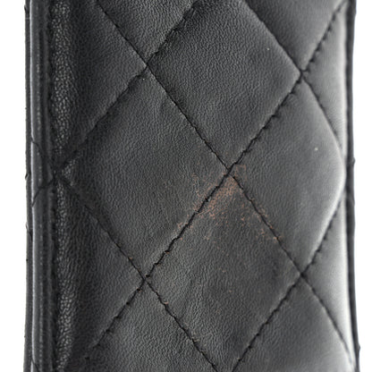 Chanel Lambskin Quilted Glitter Card Holder On Chain Black 9 of 10