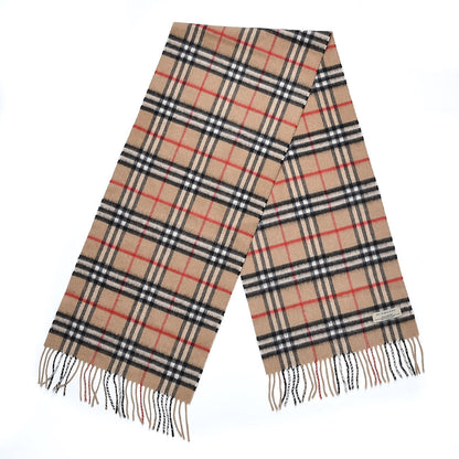 Burberry Cashmere House Check Fringe Scarf Camel 3 of 4
