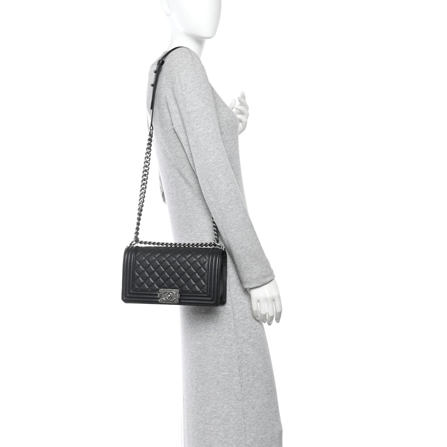 Chanel Caviar Quilted Medium Boy Flap Black 2 of 10