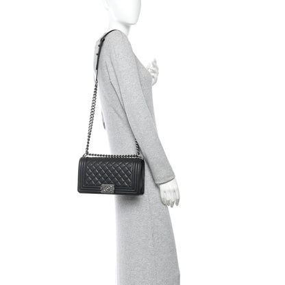 Chanel Caviar Quilted Medium Boy Flap Black 2 of 10