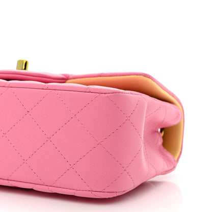 Chanel Lambskin Quilted Mini Rectangular Flap Pink Yellow 10 of 11